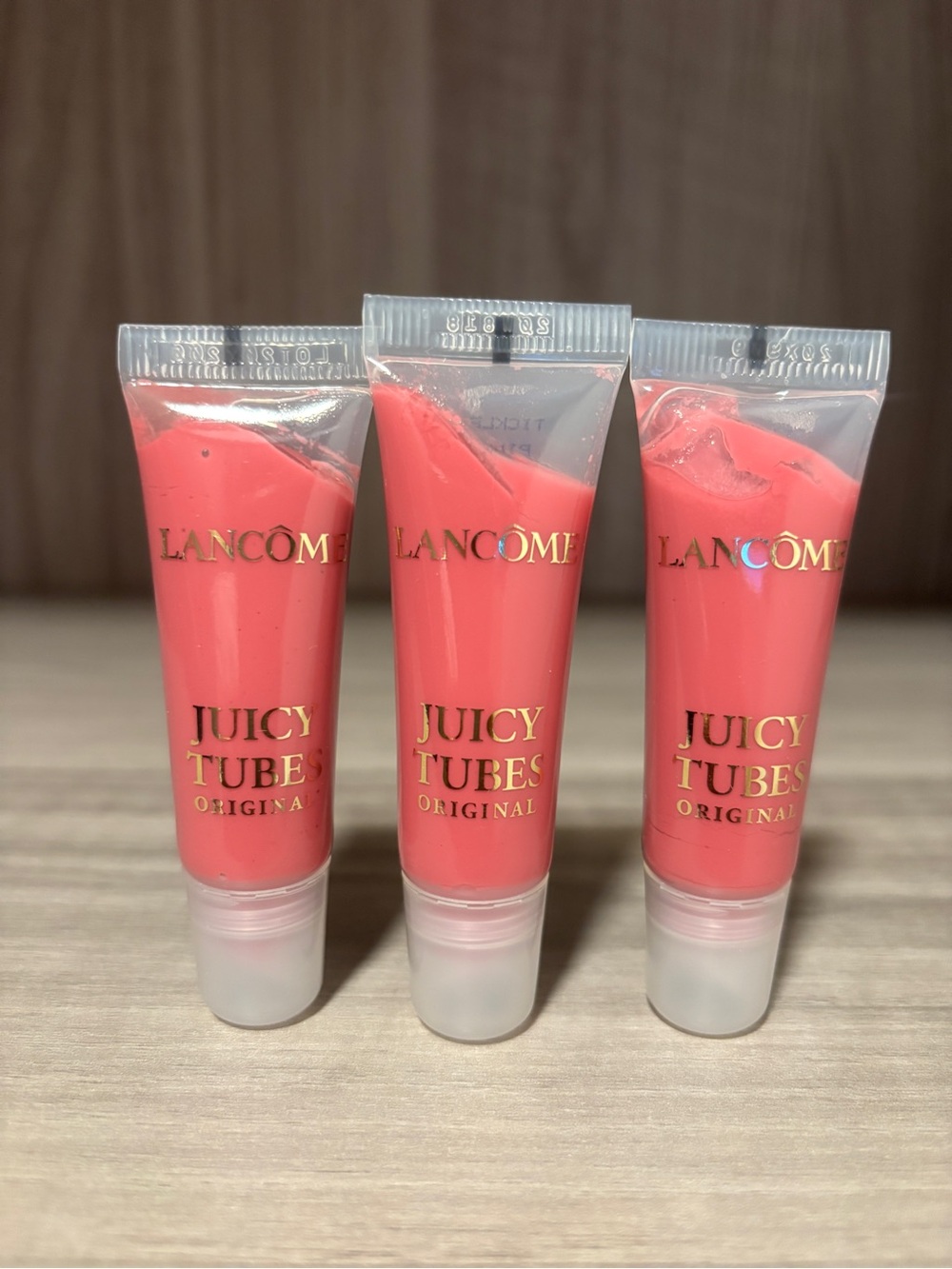 New Lancôme Juicy Tubes Lip Gloss Tickled Pink 10ml*3=30ml (=2 full size)
